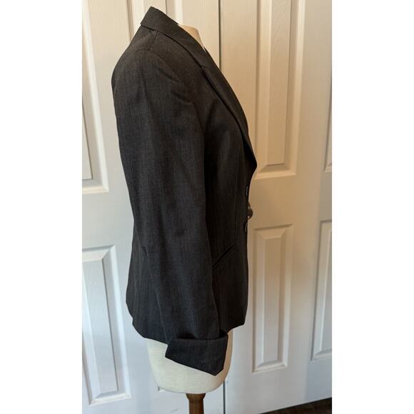 Escada Women’s Blazer Sz 38 (US 8) Gray 100% Wool Career Office Staple FLAW READ - Picture 7 of 16